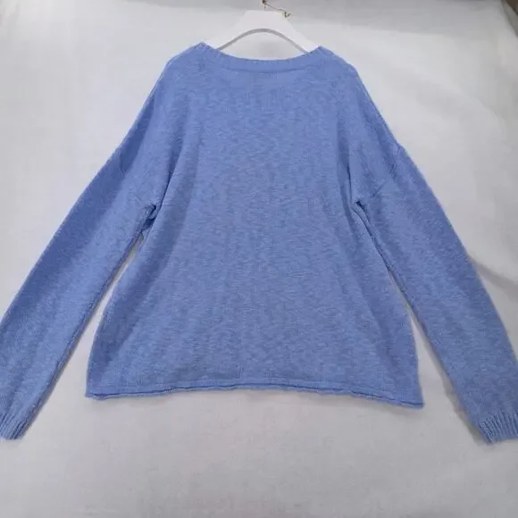 NWT Lilly Pulitzer Long Sleeve Pippy Sweater size Large Soft Cotton Blend Blue - Picture 2 of 6